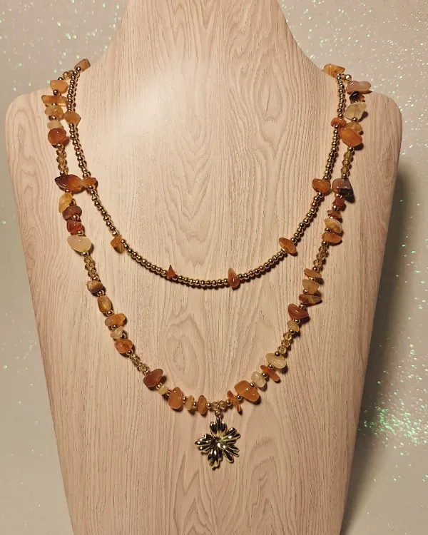 Collar cornalina doble
