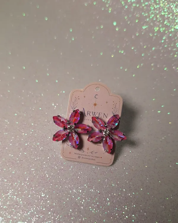 Aros flor de cristal