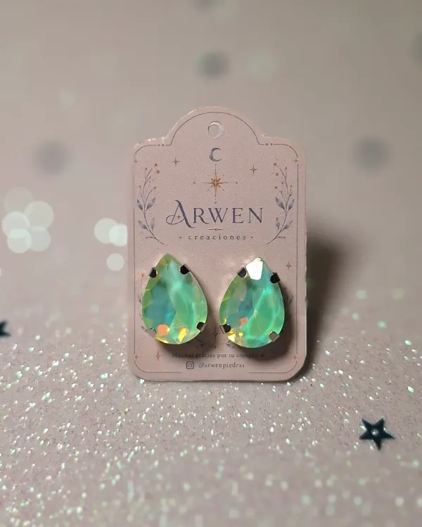 Aros gota de cristal
