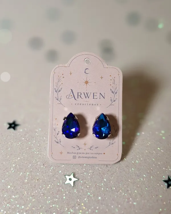 Aros gota y largos de cristal